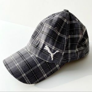 Puma Flexfit Baseball Hat Plaid Embroidered Logo